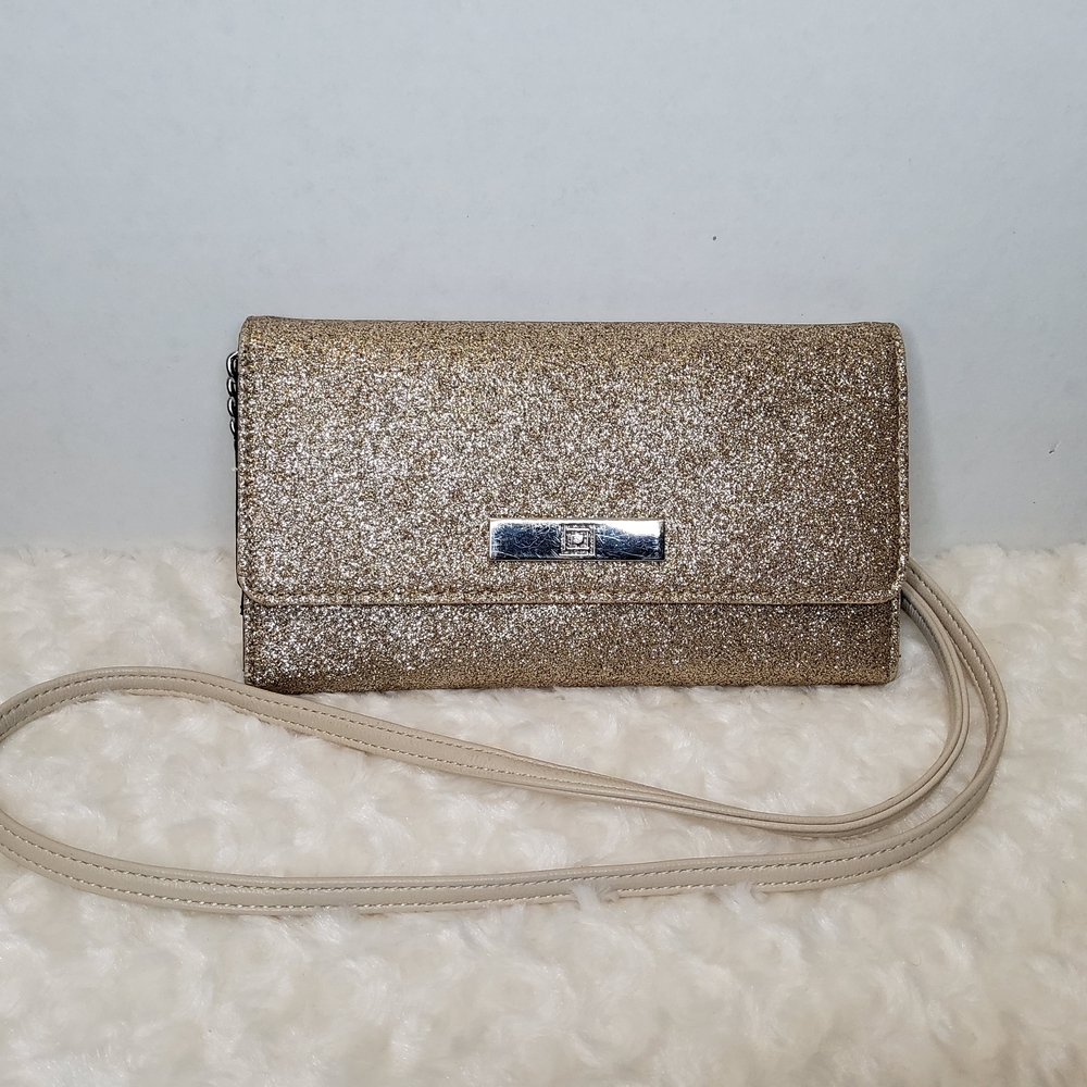 Liz Claiborne Gold Crossbody Clutch